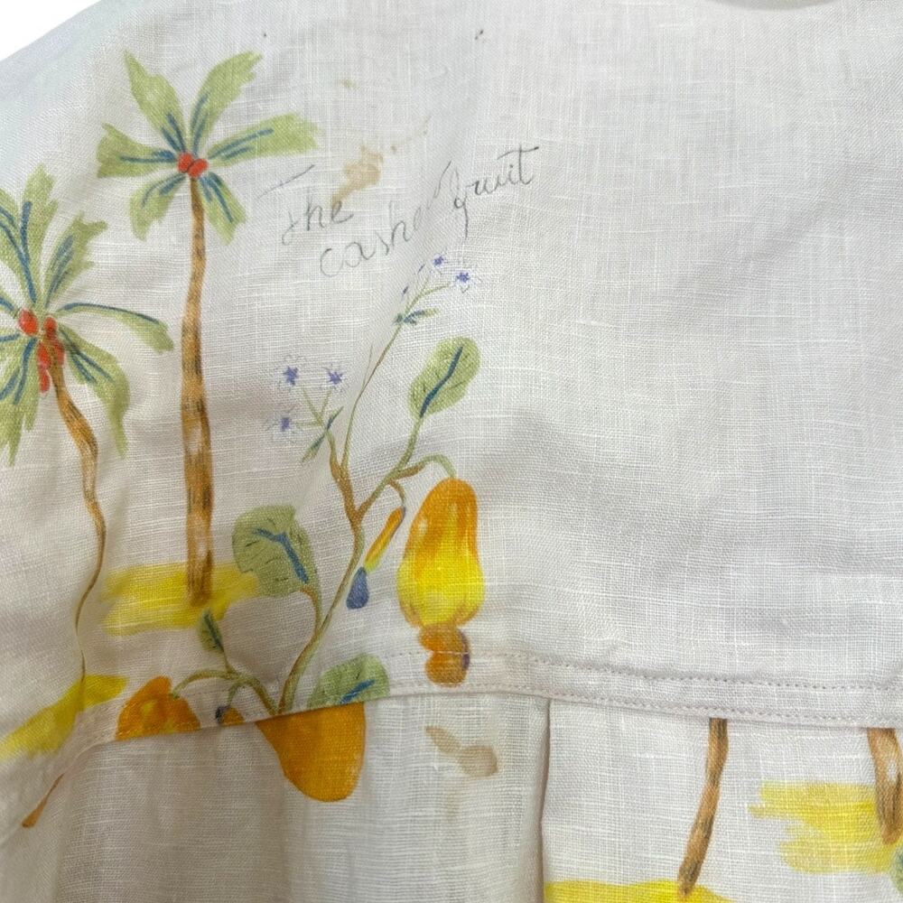 Rhode Ganima Top Munthe Linen Short Sleeve Novelty Shirt Size Large - Picture 5 of 7